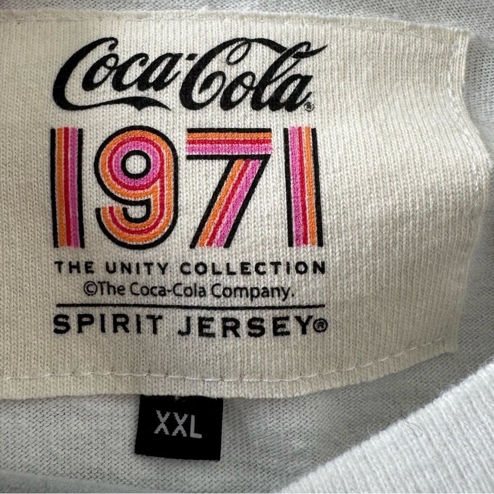 Coca-Cola 1971 The Unity Collection Unisex Gray White Tie-Dye Spirit Jersey XXL - Picture 4 of 7